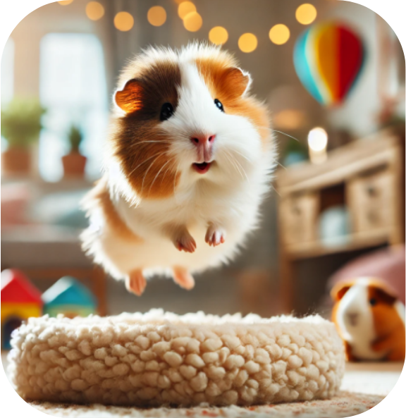 Why does the guinea pig jump?